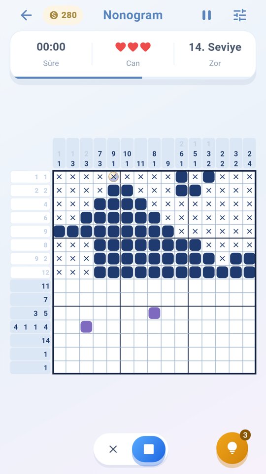 Nonogram oyun ekranı